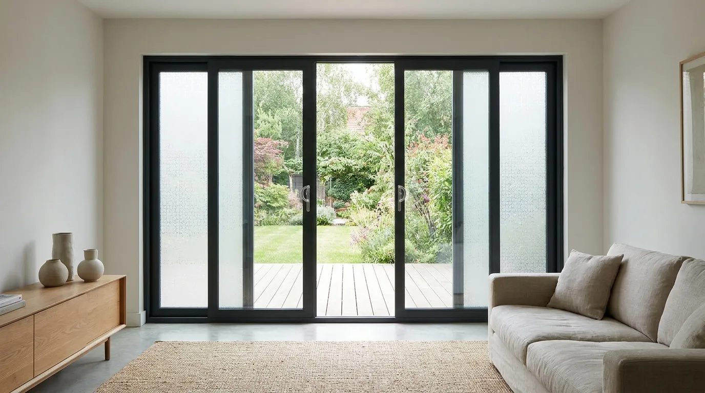 Options de verre pour porte-patio&nbsp;: clair, teint&eacute;, givr&eacute; et intimit&eacute;